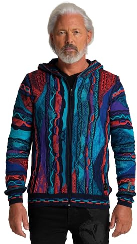 Carlo Colucci Edizione Strickjacke mit Kapuze Navy L