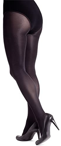 LORES Satin Damen Strumpfhose 100 DEN Dicker Glänzender Look Schlichter Glanz Blickdichte Vollstrümpfe Druckfreie Lucido