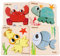 Airlab Montessori Puzzle ab 1 2 3 Jahre, Holzspielzeug Holzpuzzle für Kinder, 4er-Set Motorikspielzeug Steckpuzzle Baby Puzzle aus Holz, Pädagogisches Lernspielzeug Geschenk Mädchen Jungen