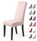 Stuhlhussen 4 Stück, Stretch-Stuhlbezug elastische Moderne Husse Elasthan Stretchhusse Stuhlbezug Stuhlüberzug bi-Elastic Spannbezug,sehr pflegeleicht und langlebig Universal(4 Stück, Nude-Rosa)
