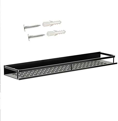 Hoopever 20 Inch Floating Shelves Wall Mounted, Decorative Storage Shelve Shower Storage Rack Holder Metal Organizer Storage Shelf for Bathroom, Living Room, Kitchen, Bedroom (Black)