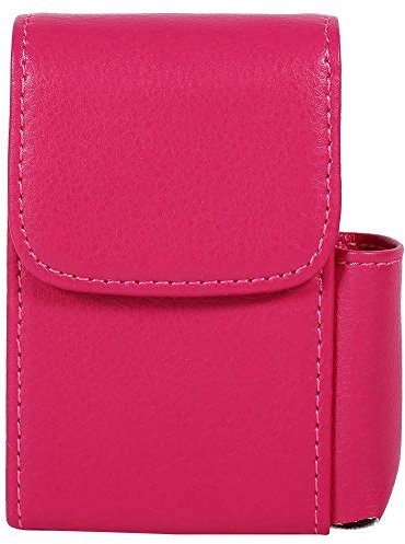Yctze étui à Cigarettes pour 100 S, étui à Cigarettes en Cuir PU Fumée Pochette à Tabac Porte-Briquet Boîte de Rangement Conteneur Noir, étui à Cigarettes pour 100 S(Rouge)