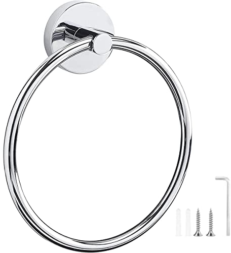 Soporte para toallas, anillo de toalla de baño de acero inoxidable, colgador para colgar en la pared, rieles de toalla para almacenamiento de baño y cocina (clásico)