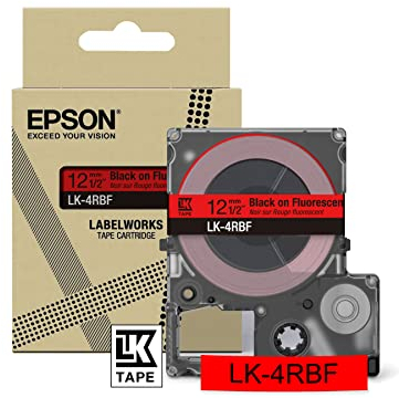 Epson Etikettenkassette, mattes Beschriftungsband LK-5ABJ schwarz auf hellgrau, langlebiges Band für Epson LabelWorks Etikettendrucker, wasser- & verschleißfest, 8 m x 18 mm