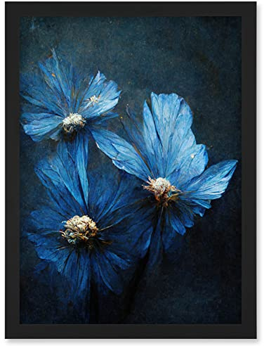 Doppelganger33 LTD Simple Elegant Cornflower Artwork Framed Wall Art Print A4