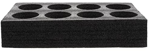 YARNOW Foam Cup Holder, Black, 8 Slot, EPE Pearl Cotton, Foam Bottle Holder for Coffee, Tea, Ideal for Home, Camping, Motorhome, Caravan Accessories