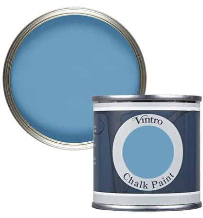 Vintro Paint | Blue Chalk Paint | Furniture Paint | Shabby Chic | Ultra Matt Finish | 125ml (125ml, Trinity - Blue)