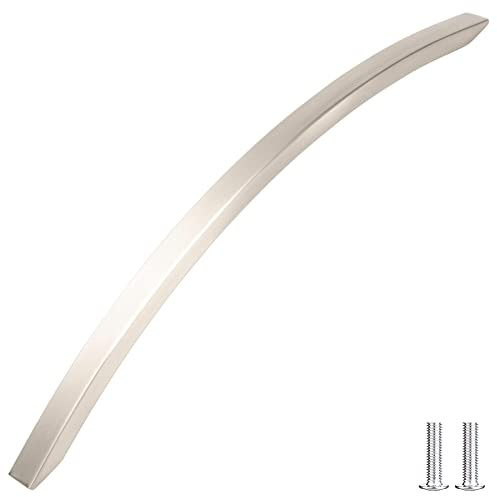 Decoranddecor Slimline Kitchen Door Handles Cabinet Pulls Sleek Design - Smooth Lines 224mm Brushed Chrome