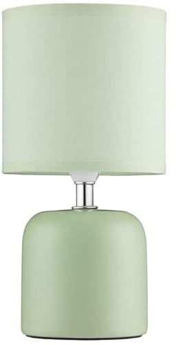 WiseAccordio Green Ceramic Table Lamp - Bedside, Small Modern Lamp for Bedroom & Office, Hx23cm
