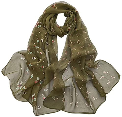 FAIRYGATE Schal Grün Damen großes Tuch Damen Elegant Halstücher für Damen Stola Fur Abendkleid Damen Chiffon Schals tücher Festlich Einfarbiger Schal A5321