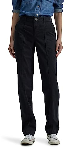 Lee Womens Ultra Lux Comfort with Flex-to-go Utility Pants, Unionall Black, 8 US