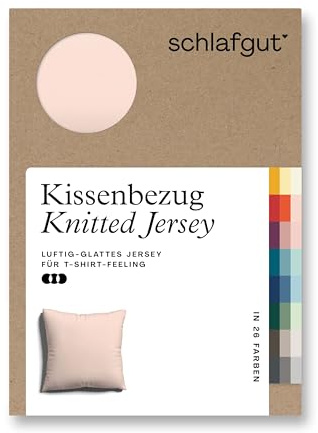 schlafgut Knitted Jersey Kissenbezug 40x40 cm Bio-Baumwolle, Red Light | Kopfkissenbezug, Kissenhülle, Rot, Jersey, mit Elasthan, faltenfrei, bügelfrei, OEKO-TEX