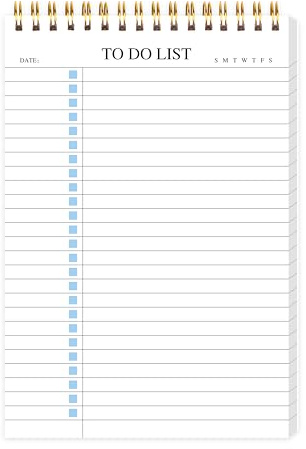 To Do List Notepad, Undated Daily Planner Notepad, A5 (5.5 x 8.3), Blue