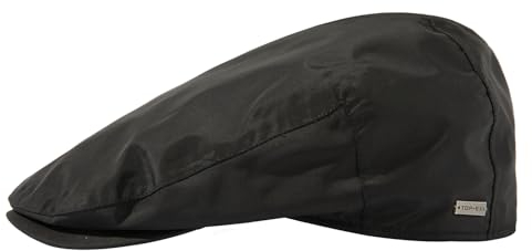 TOP-EX WStilvolle Schirmmütze im Peaky Blinders Stil, ideal für Golf, Angeln, Schießen, Wandern, Jagd und als Schlägermütze - wasserdichte Herren Schiebermütze für Regenwetter Schwarz L/XL