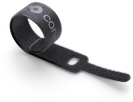 conecto, 5 Stück wiederverwendbare Kabelbinder, 10cm, Klett-Kabelbinder, Klettverschluss Kabelbinder für Kabelmanagement, Kabelbinder 5er Set, schwarz