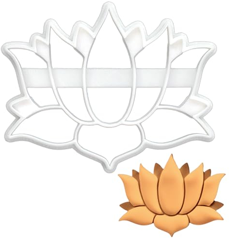 BAKERLOGY Lotus Blume Ausstechform - Detailliertes Keksausstecher-Design zum Backen und Basteln, ideal für Fondant, Teig, Ton