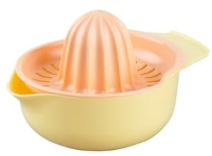 Fackelmann 17041 Presse agrumes manuel, presse citron, presse agrume, extracteur de jus manuel, presse citron manuel, presse fruit, Plastique, Jaune, Orange, 14,2 x 10,9 x 9 cm