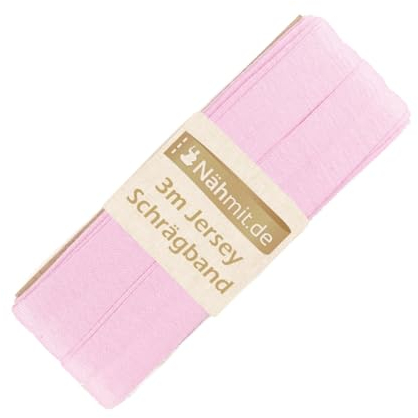 Nähmit - Jersey Schrägband - elastisches vorgefalztes Einfassband 3 Meter x 20mm