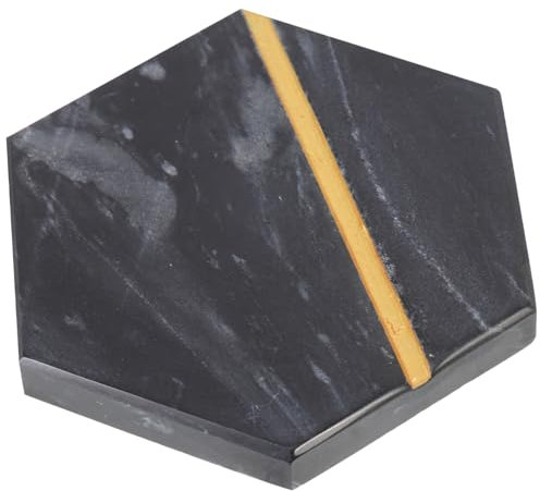 Mikinona Posavasos De Mármol Natural Diseño Hexagonal Aislante para Café y Bebidas Accesorio Elegante para Decoración De Escritorios y Cocinas