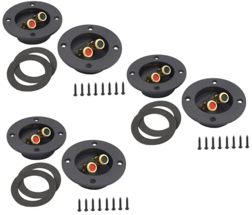 QUMIIRITY 6pcs Speaker Terminal Cup Speaker Terminals Connectors for Car Stereo Refit Professional Easy Install Binding Post