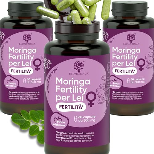 Red Moringa Kinderwunsch & Schwangerschaft Komplex - Moringa Kapseln mit Zink, Vitamin B12 & B6, Folsäure Kinderwunsch - Fördert weibliche Fruchtbarkeit, Hormonunterstützung & Zyklus - 180 Kapseln