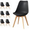 Frixovel Chaises Salle à Manger,Chaise Scandinave Lot de 6,Idéal pour Salle à Manger,Salon,Cuisine,Chambre à Coucher (6, Noir, Standard)