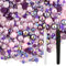 NACHLYNN 60g Mix Pearls and Rhinestones for Crafts Flatback Rhinestones Half Round Mixed Size 3mm-10mm Flatback Pearls for Crafts DIY Nail Art Shoes Clothes Tumblers Mugs (Mixed Dark Purple)