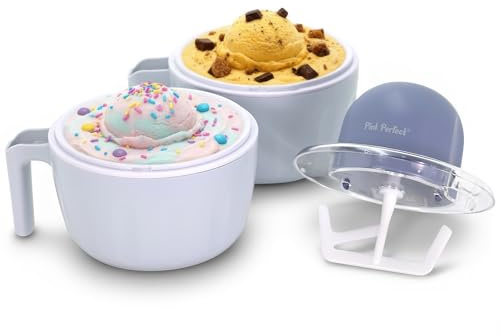 Americana by Elite Pint Perfect™ EIM1205DB Ice Cream Maker, 2 x 1 Pint Capacity Dual Freezing Bowls, Frozen Yogurt, Sorbet, Gelato, Periwinkle