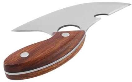 FONDOTIN Cuchillo Para Carne Acero Inoxidable Mango Madera Duradero Cocina Asados Barbacoa