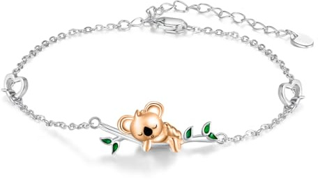 REDSUN Bracciale da donna in argento Sterling 925 con koala, farfalla, malocchio, bradipo, bussola, albero della vita, regolabile, per donne, ragazze, mogli, madri, figlie