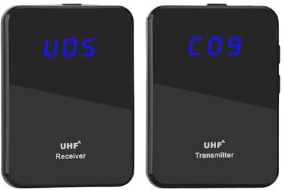 summina Wireless in Ear Monitor System, UHF Transmitter and Receiver, Plug and Play, Noise Reduction, for Studio Band Rehearsal Live Performance, (1 Transmitter and 1 Receiver)