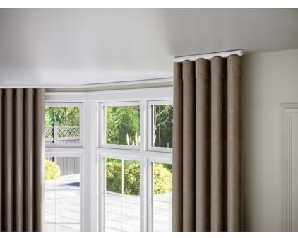 28mm Styleline Gliding Curtain Pole Set with End Cap - White, 230cm