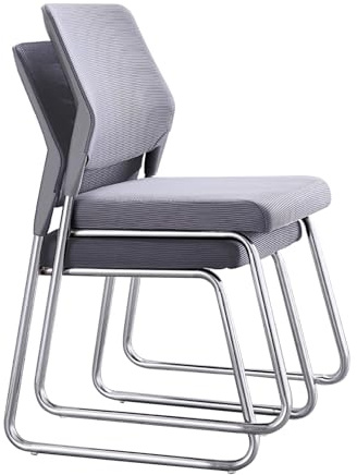 CLLXDZ Chaise de Bureau sans roulettes, Chaise Bureau sans roulettes, Dossier en Maille Empilable, pour Salle de Conférence(Gray)