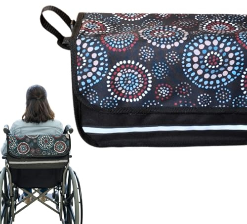 SENIORI Rollator- und Rollstuhltasche – Bequeme Befestigung & viel Stauraum – für Verschiedene Modelle – Mit Reflektor, Klettverschluss & stabiler Form (1. Kreise, Mini)