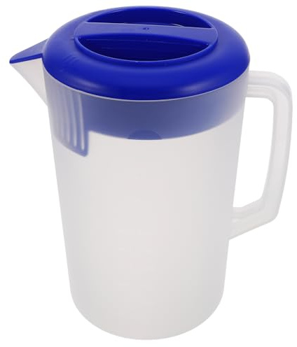 GAROZATION Pichet Plastique Mat 5 L avec Couvercle à Bascule et Graduation pour Réfrigérateur, pour Stockage et Service Lors de Fêtes