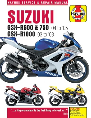 Suzuki GSX-R600/750 (04-05) & GSX-R1000 (03-08) Haynes Repair Manual