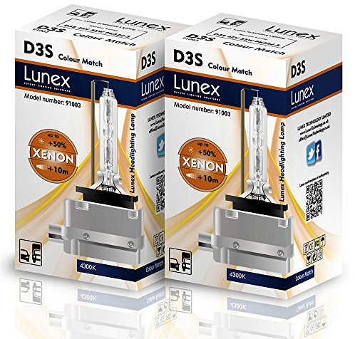 Lunex D3S HID Headlight Lamp Xenon Replacement Bulbs (4300K)