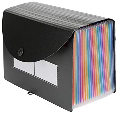 Datei Ordner erweitern 24 Fächer SUNSHINETEK A4 Portable Document Organizer Akkordeon Feilenhalter Aktenboxen für Papierrechnung Beleg Office Organizer (24 Taschen mit aufklappbarer Abdeckung)