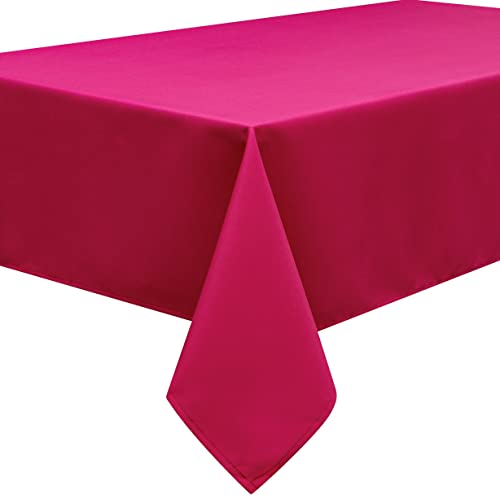 HomeDirect Qualitäts Tischdecke Textil Eckig 150 x 250 cm, Farbe wählbar Rosa Fuchsia