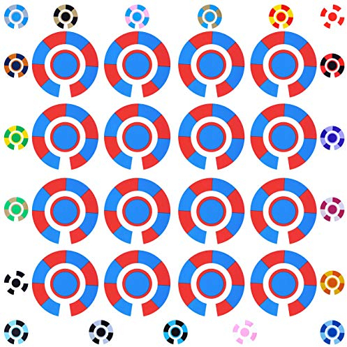 Acclaim Lawn Bowls Identification Stickers Markers Standard 5.5 cm Diameter 4 Full Sets Of 4 Self Adhesive Segmented Two Colour (Royal Blue/Red)