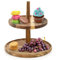 GEEZY 2 Tier Wooden Cake Stand Serving Stand Fruit Platter Tray Dessert Cupcake Holder (2 Tier)