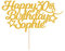 Personalised Happy Birthday Cake Topper Customised with Any Age Name Party Cake Decoration 16 18 21 40 60 Double Sided Glitter Card Gold