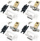 4 Sets Bolt Through Tubular Mortice Latch (40mm),with Plastic Dust Cap,Stainless Steel Bracket and Set of Screws,Door Latch Designed to be Used with Sprung Lever Door Handles, Golden Grace.
