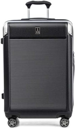 Travelpro Platinum Elite Expandable Carry-On Luggage - Hardside Polycarbonate Suitcase with 8 Spinner Wheels – Travel Luggage with TSA Lock and USB Ports - Shadow Black, Compact Carry on 56x36x23 cm