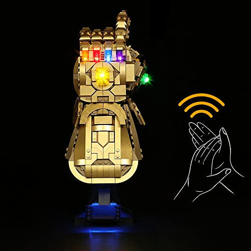 LocoLee Led Licht Set Kompatibel mit LEGO Infinity Handschuh,Dekorations Led Beleuchtungsset Compatible with LEGO 76191 Thanos Handschuh,Nur Lichter Kit, Kein Modell(Stimmenkontrolle)