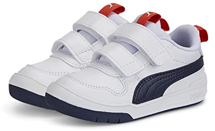 PUMA Multiflex SL V Inf, Scarpe da Ginnastica Unisex-Bambini, White-Peacoat Red, 27 EU