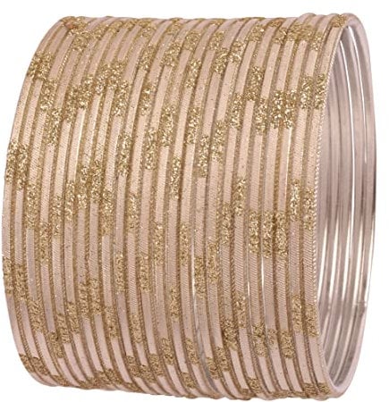 Touchstone Bollywood Bollywood Bunte Armreifen für Damen, strukturierte Metalllegierung, 24 Stück, One Size, Metall