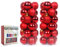 YLYDMY 48 Stücke Weihnachtskugeln Kunststoff Set Weihnachtsbaumschmuck Weihnachtsdeko Set Kunststoff Weihnachtsbaumkugeln Box (Rot)