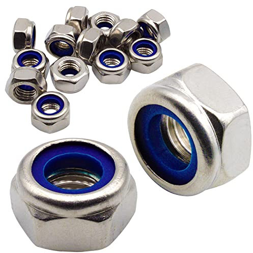 Ecrou Autobloquant M5 : 50 Pièces Nylstop Indesserable Frein avec Bague Nylon de Blocage Inox A2 pour Rondelles Vis et Boulon | Anti-Rouille Usage Extérieur - Intérieur | Recharge Zip PROTORX