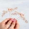 IYOU Bridal Wedding Hair Pins Pearl Flower Rose Gold Headpiece Leaf Communion Prom Hair Accessories for Brides and Bridesmaids(Pack of 2)